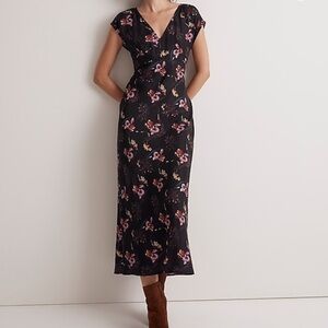 Madewell wide v-neck midi dress NWT sz 8